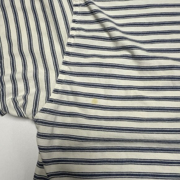 Vintage Code Bleu Crop Top T Shirt Womens Small 20x18 White/Blue Striped 90s - Picture 7 of 12